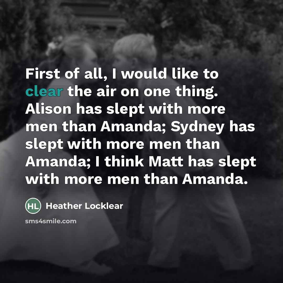 “First of all, I would like to clear the air…” quote by Heather Locklear