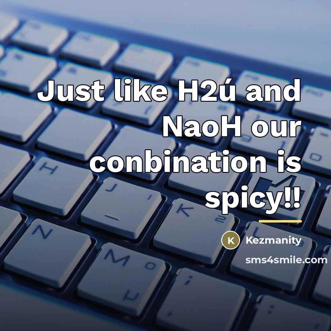 “Just like H2ú and NaoH our conbination is spicy!!…” quote by Kezmanity