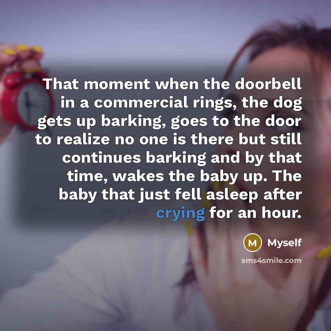 “That moment when the doorbell in a commercial rings, the…” quote by Myself