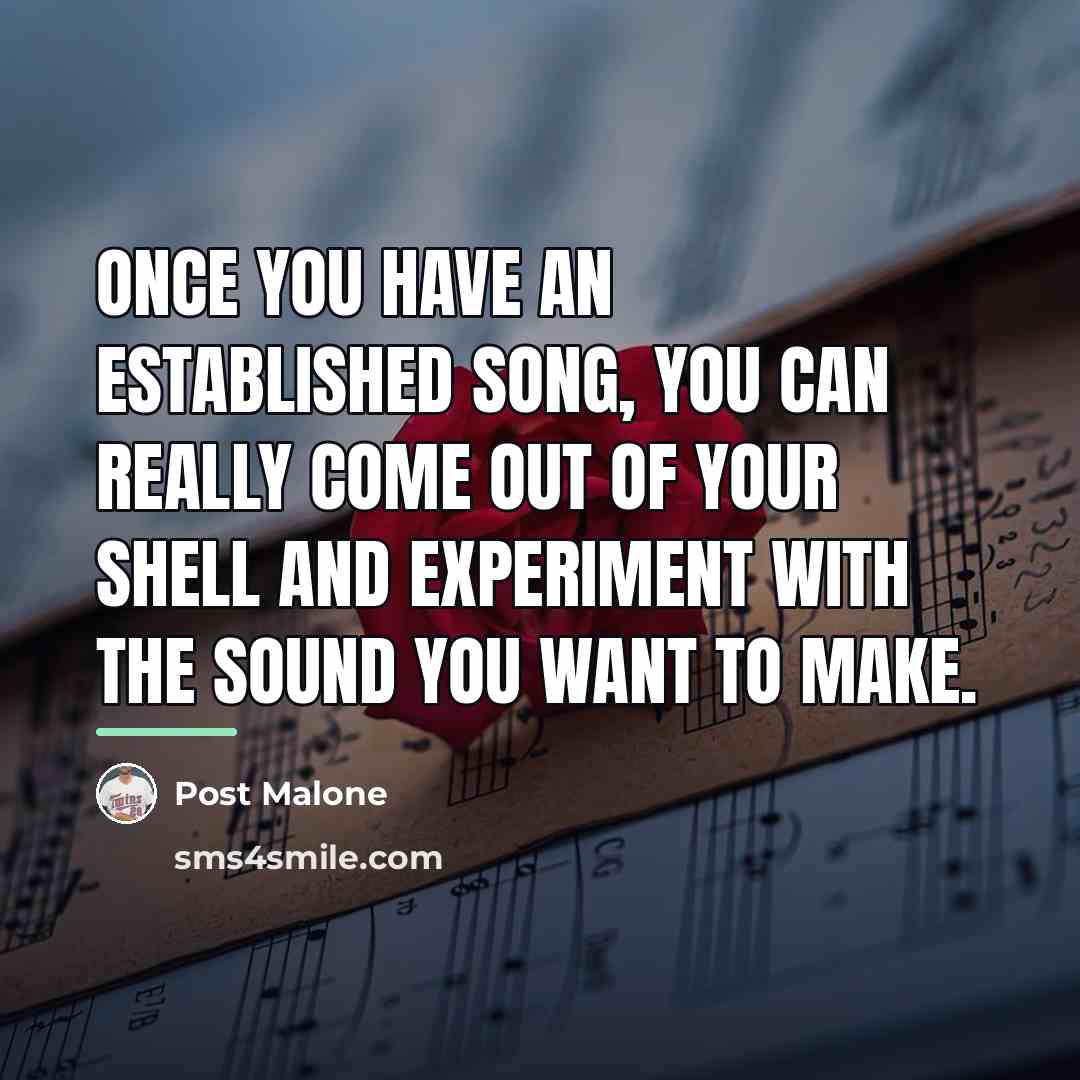 “Once you have an established song, you can really come…” quote by Post Malone