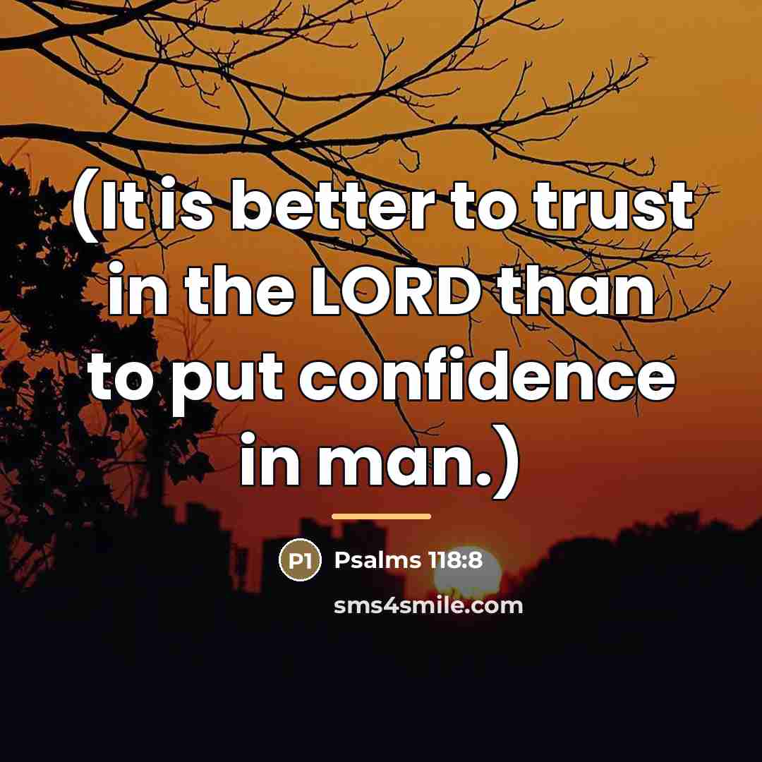 “(It is better to trust in the LORD than to…” quote by Psalms 118:8