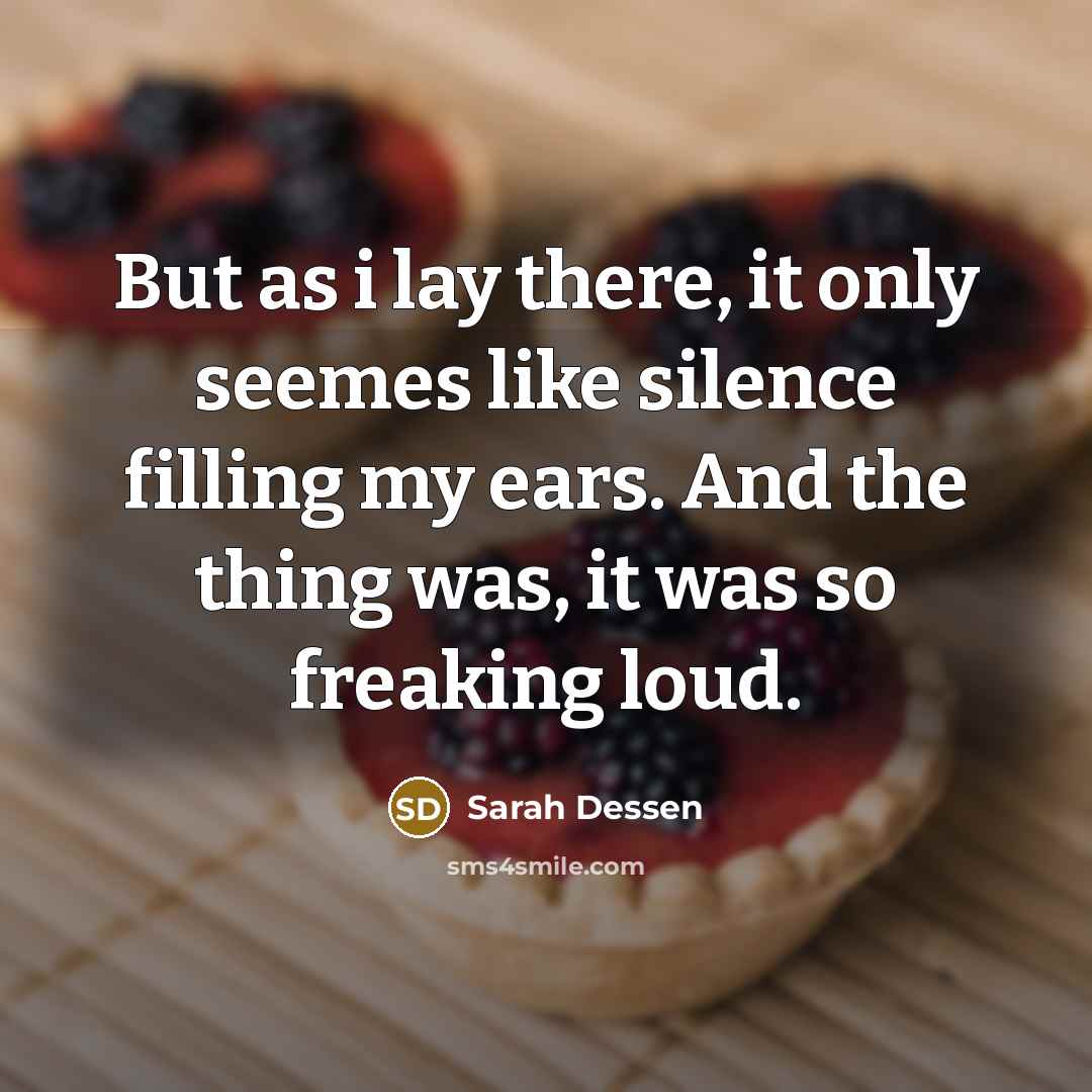 “But as i lay there, it only seemes like silence…” quote by Sarah Dessen