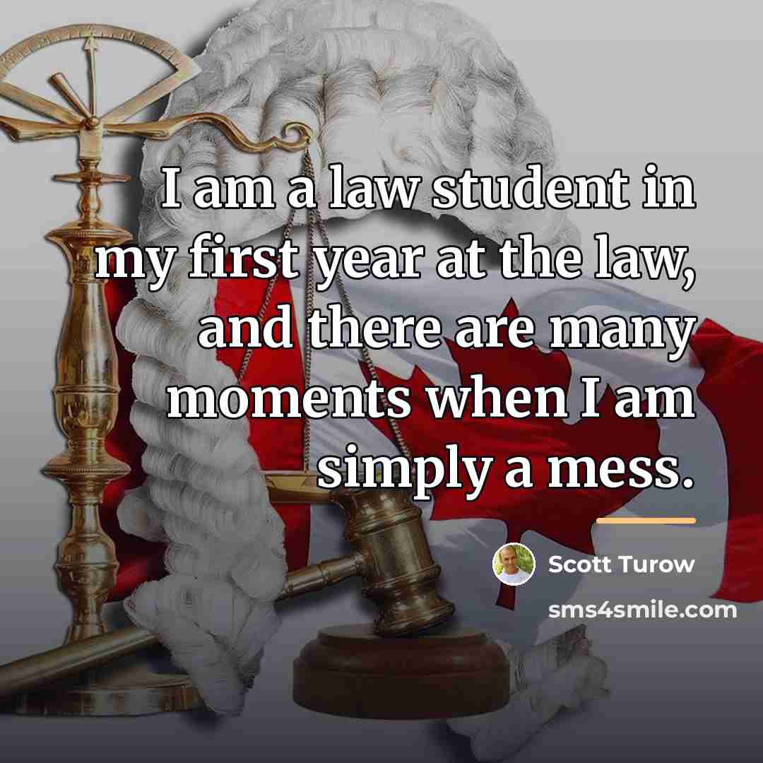 “I am a law student in my first year at…” quote by Scott Turow