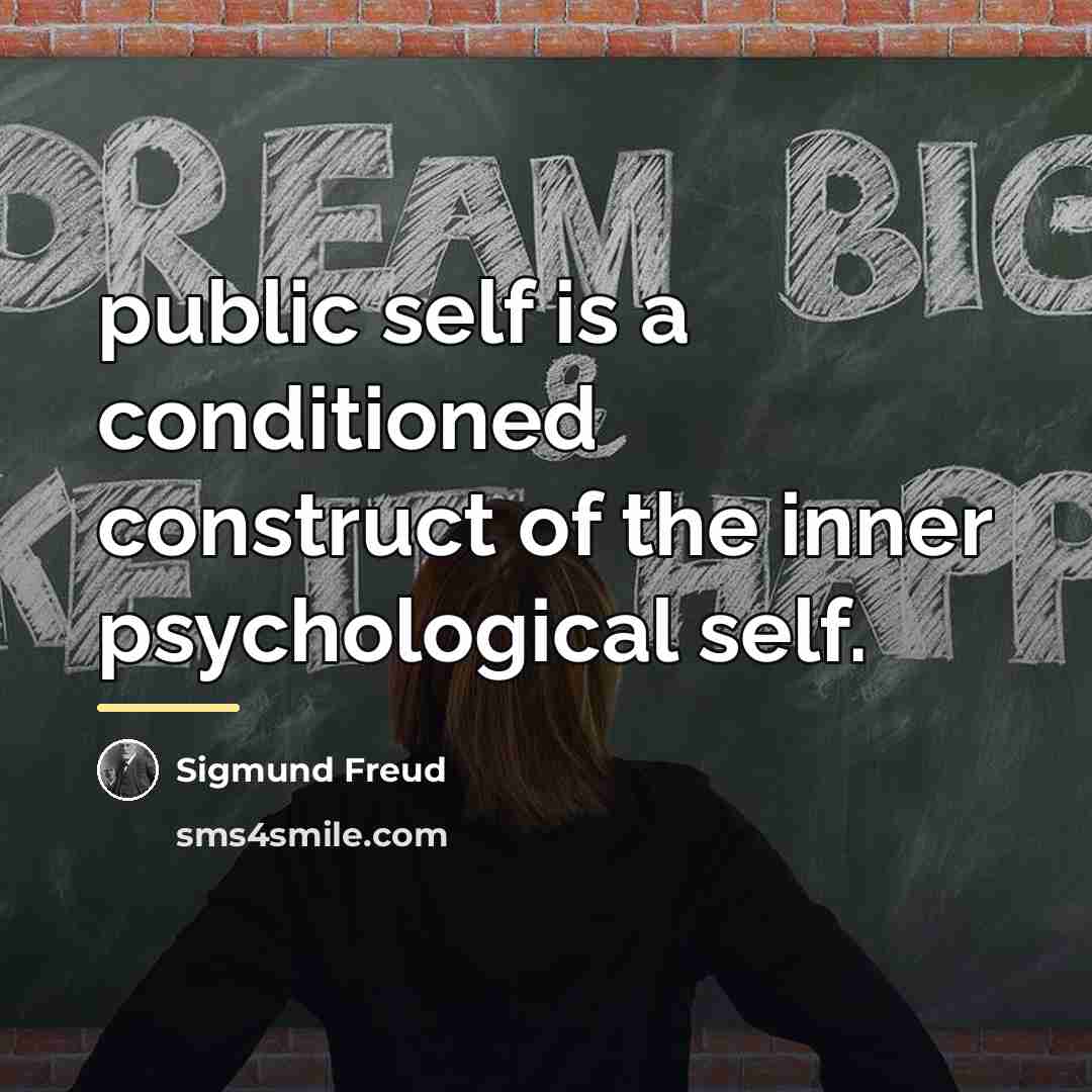 “public self is a conditioned construct of the inner psychological…” quote by Sigmund Freud