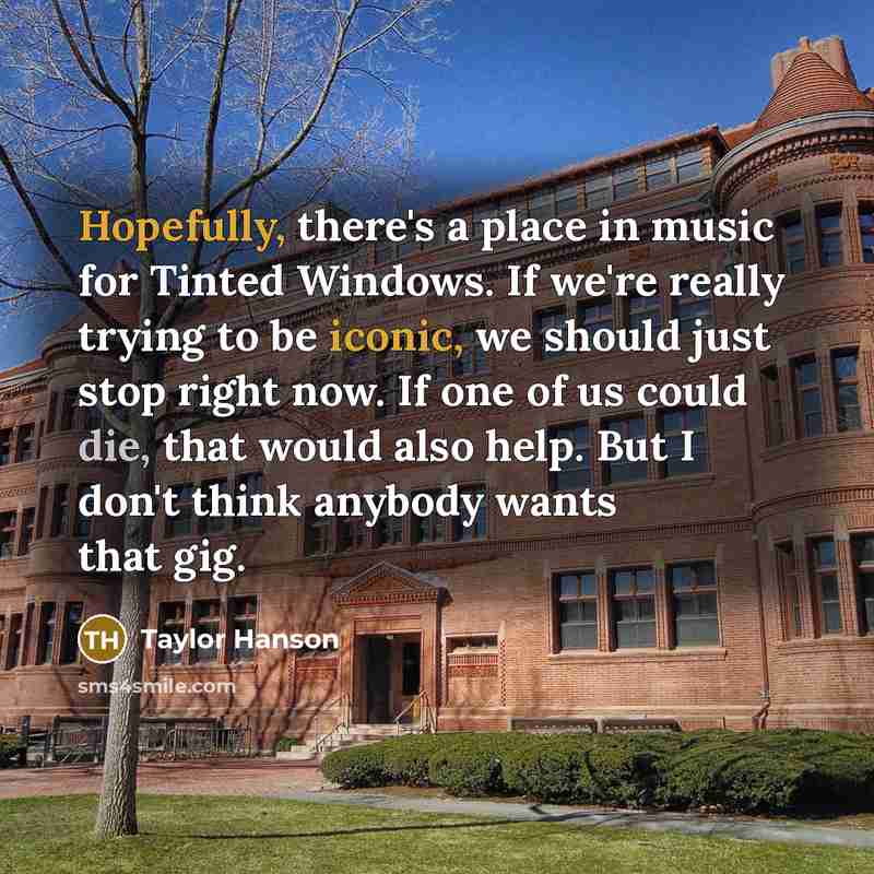 “Hopefully, there's a place in music for Tinted Windows. If…” quote by Taylor Hanson