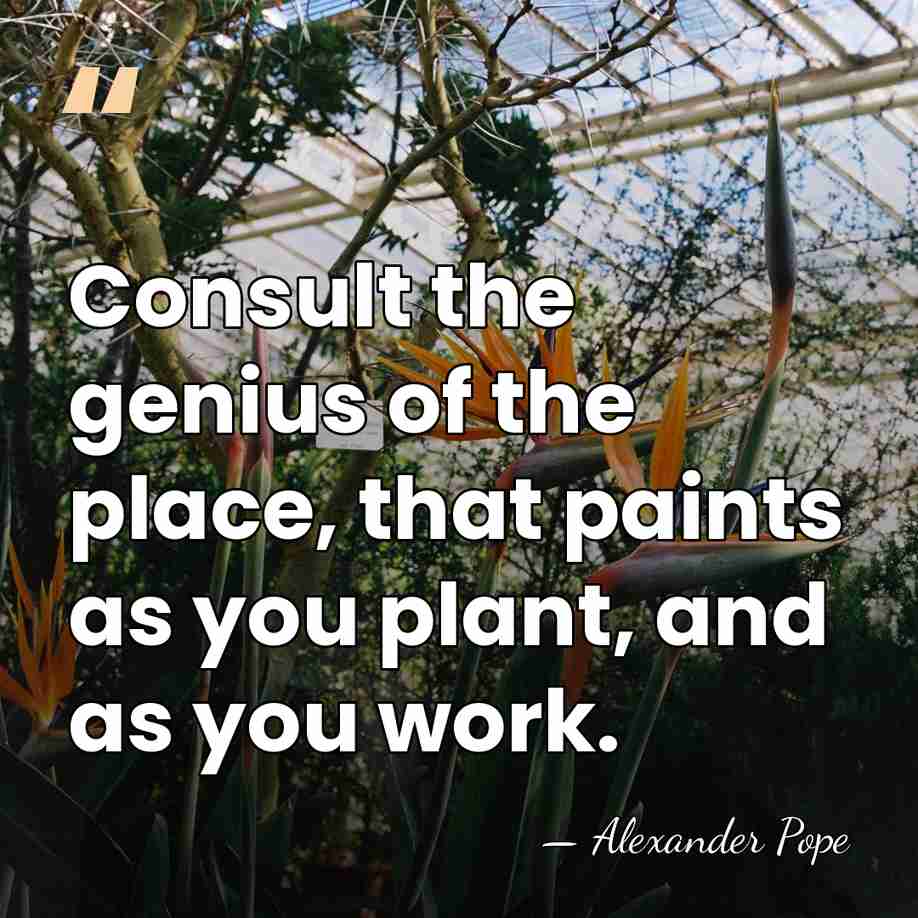 Consult the genius of the place, that paints as you plant, and&hellip; - Alexander Pope