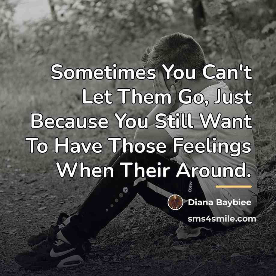 “Sometimes You Can't Let Them Go, Just Because You Still…” quote by Diana Baybiee