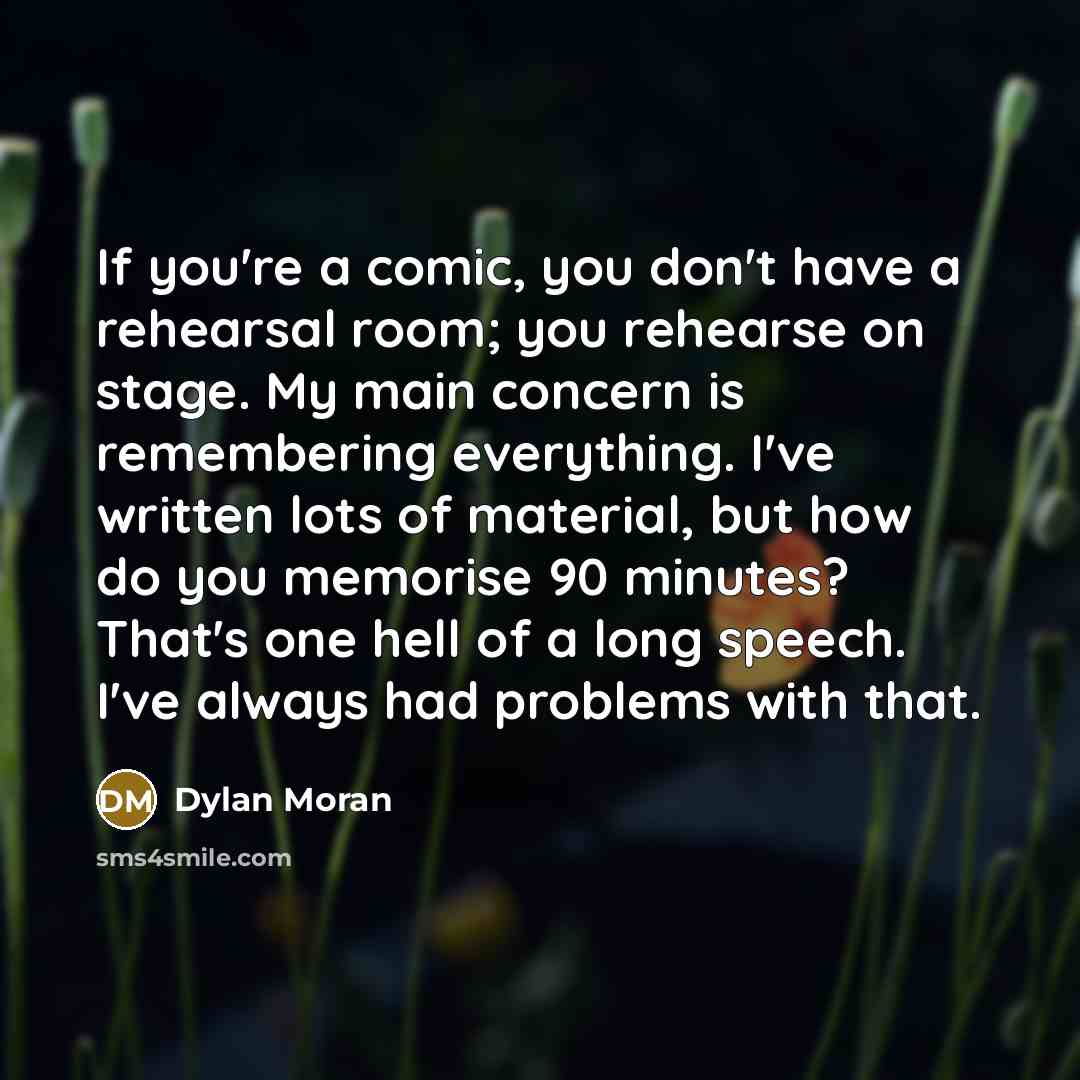 “If you're a comic, you don't have a rehearsal room;…” quote by Dylan Moran
