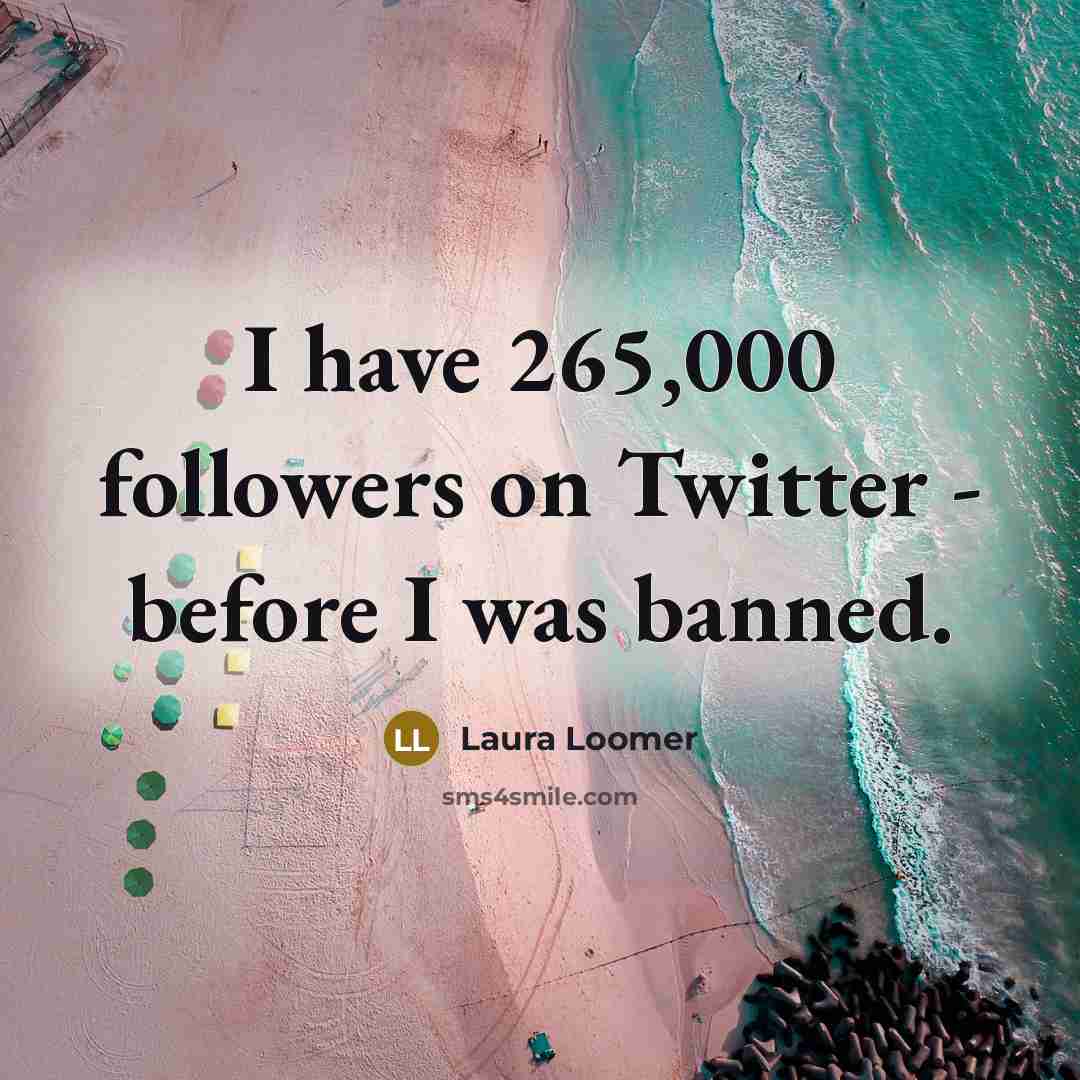 “I have 265,000 followers on Twitter - before I was…” quote by Laura Loomer