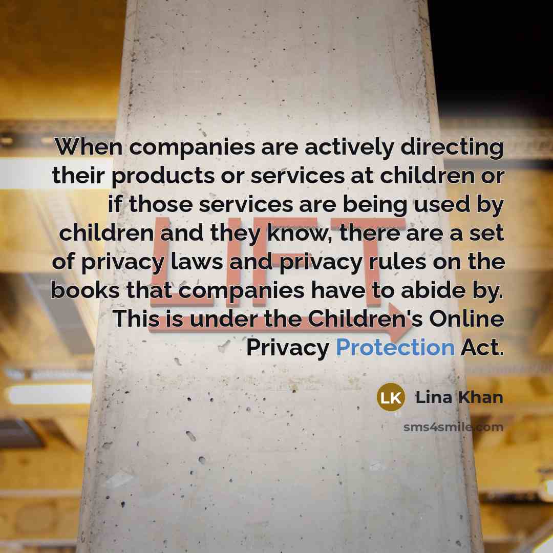 “When companies are actively directing their products or services at…” quote by Lina Khan