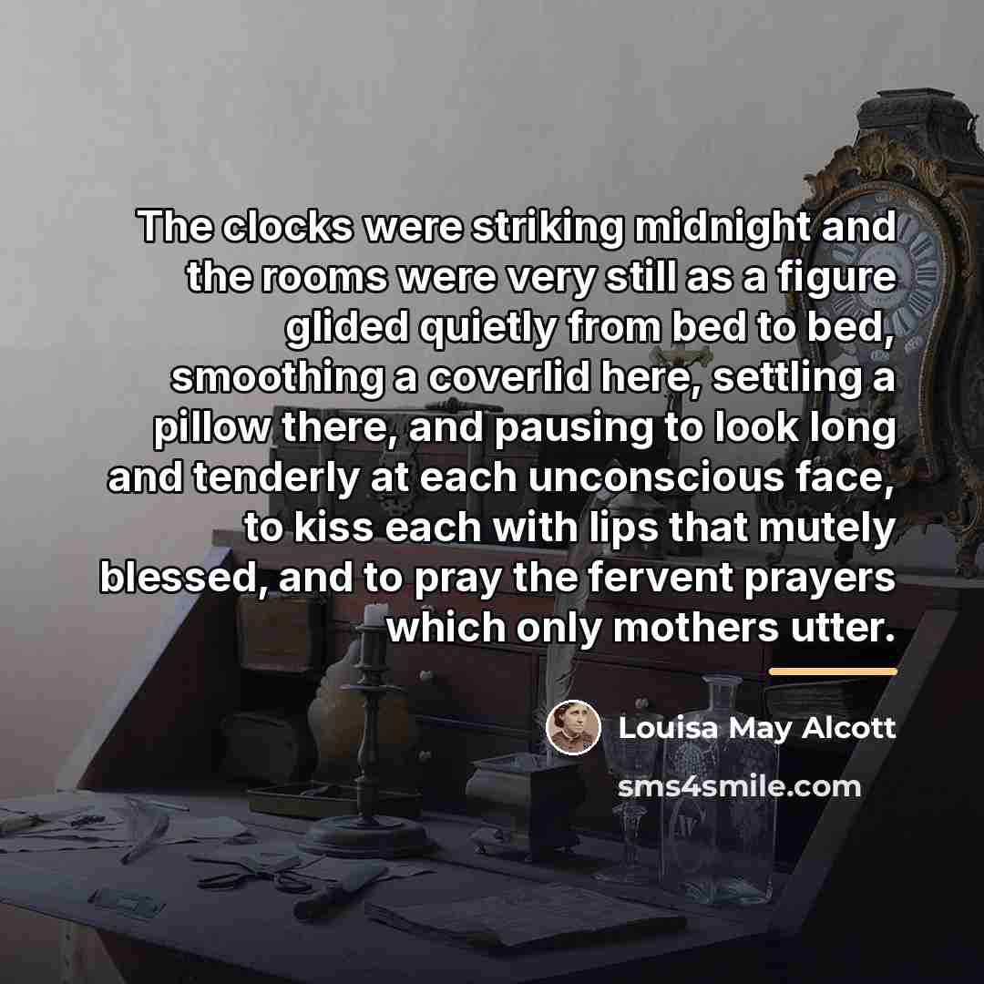 “The clocks were striking midnight and the rooms were very…” quote by Louisa May Alcott