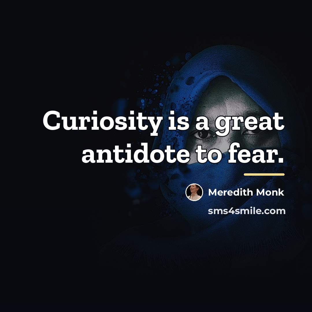 “Curiosity is a great antidote to fear.…” quote by Meredith Monk