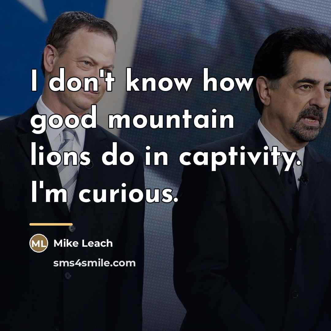 “I don't know how good mountain lions do in captivity.…” quote by Mike Leach