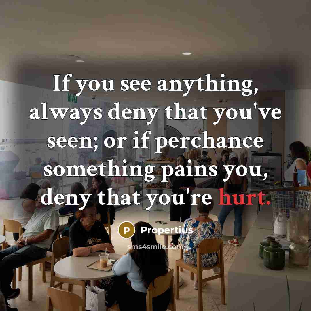 “If you see anything, always deny that you've seen; or…” quote by Propertius