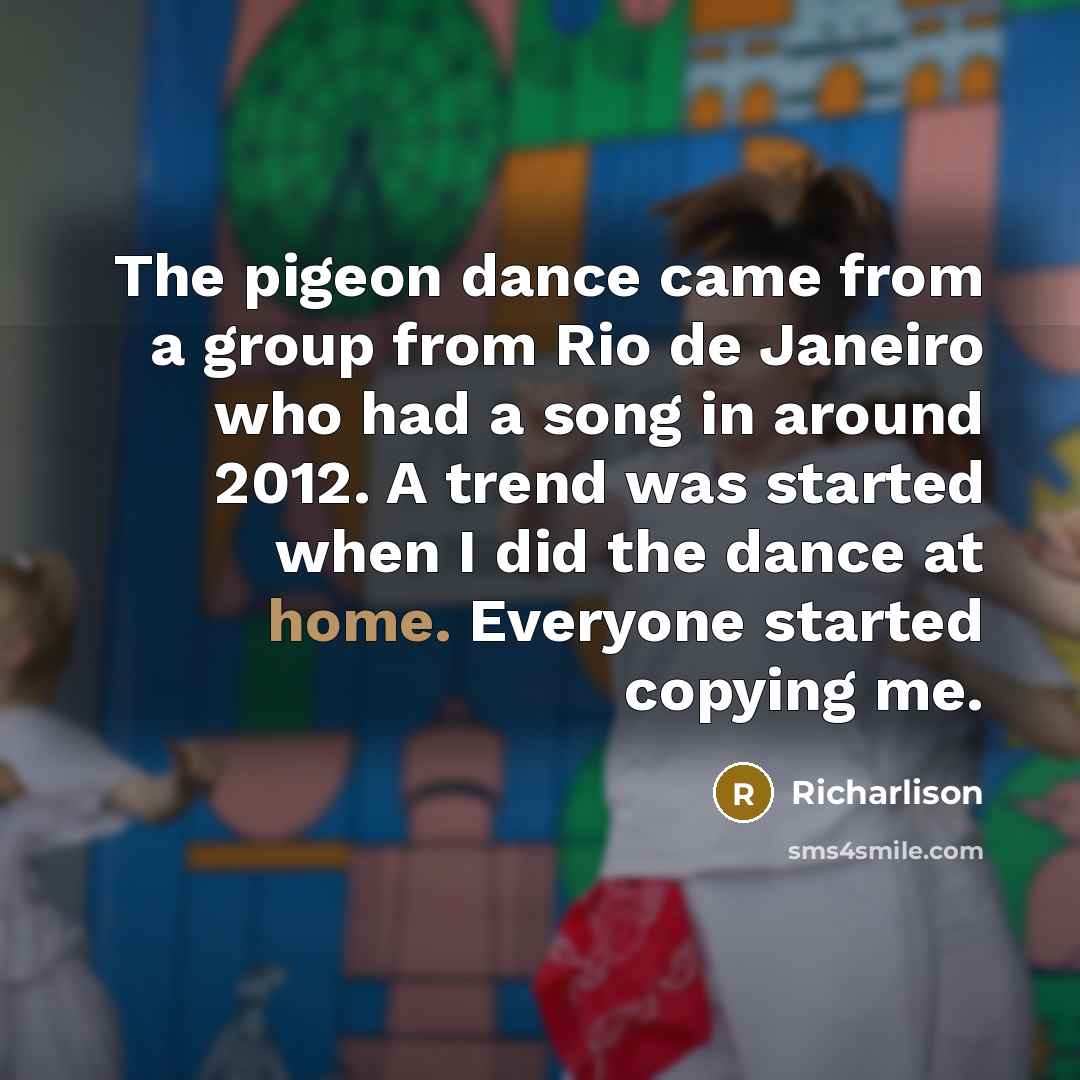 “The pigeon dance came from a group from Rio de…” quote by Richarlison