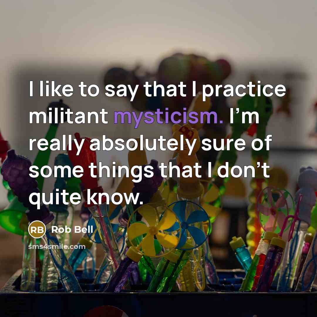 “I like to say that I practice militant mysticism. I'm…” quote by Rob Bell