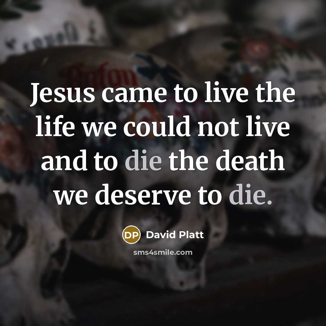 “Jesus came to live the life we could not live…” quote by David Platt