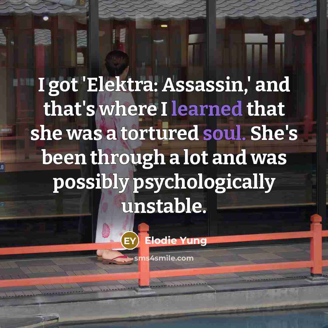 “I got 'Elektra: Assassin,' and that's where I learned that…” quote by Elodie Yung