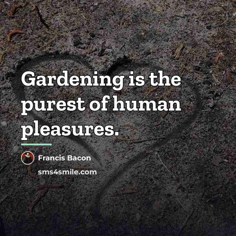 “Gardening is the purest of human pleasures.…” quote by Francis Bacon