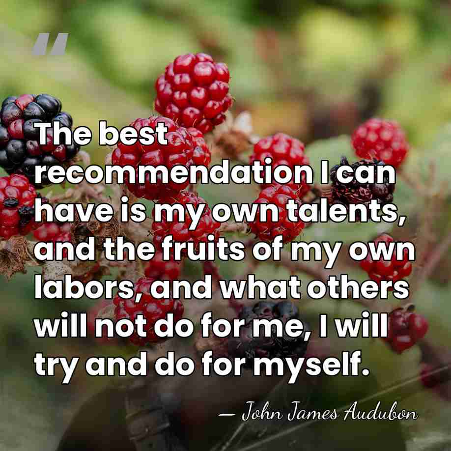 The best recommendation I can have is my own talents, and the&hellip; - John James Audubon