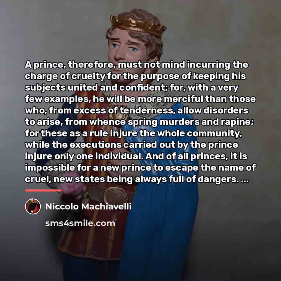“A prince, therefore, must not mind incurring the charge of…” quote by Niccolo Machiavelli