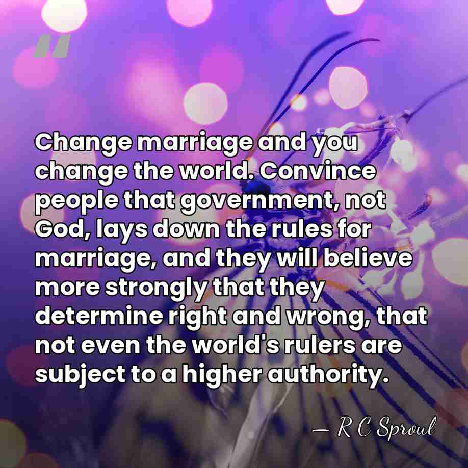 Change marriage and you change the world. Convince people that government, not&hellip; - R C Sproul