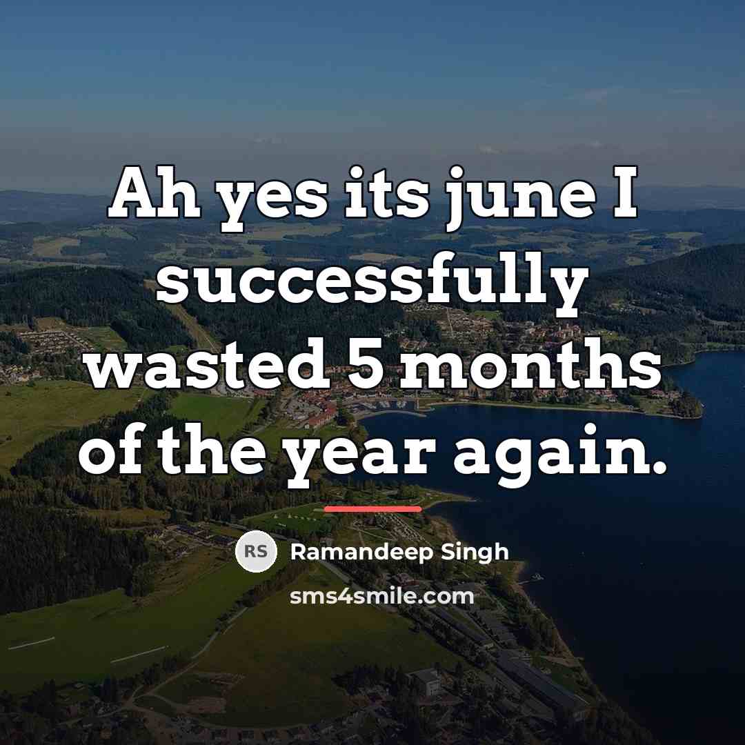 “Ah yes its june I successfully wasted 5 months of…” quote by Ramandeep Singh