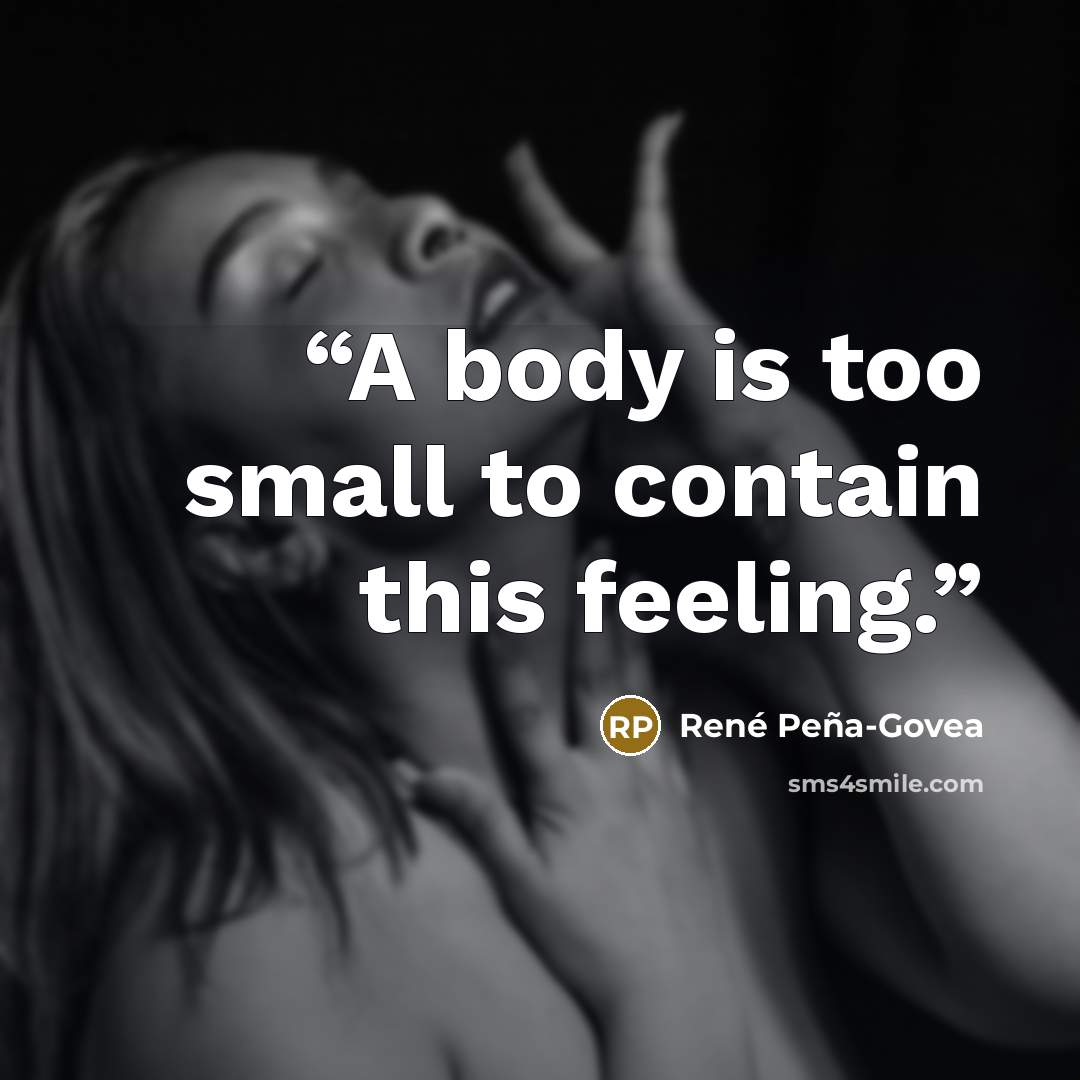 “A body is too small to contain this feeling.” quote by René Peña-Govea