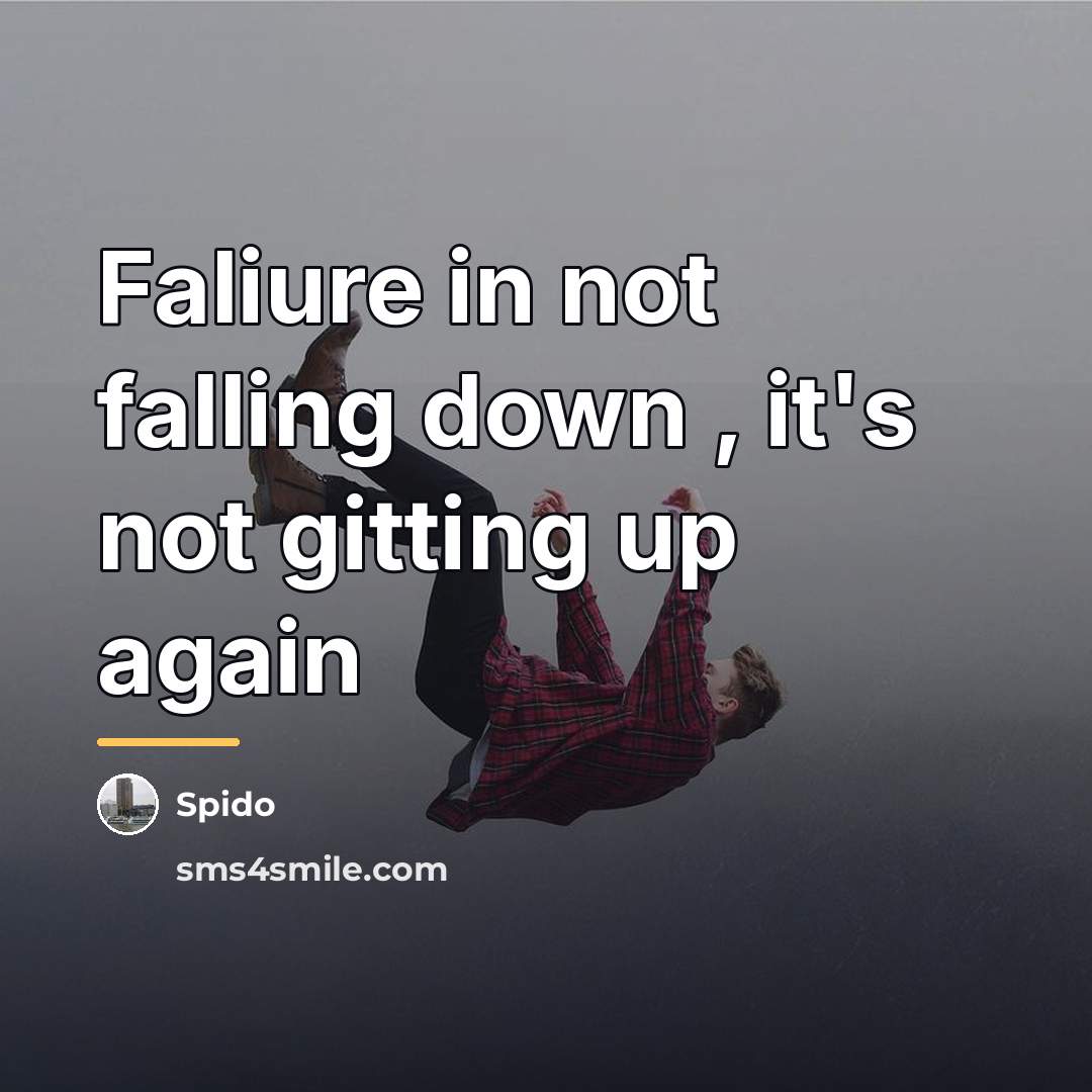 “Faliure in not falling down , it's not gitting up…” quote by Spido