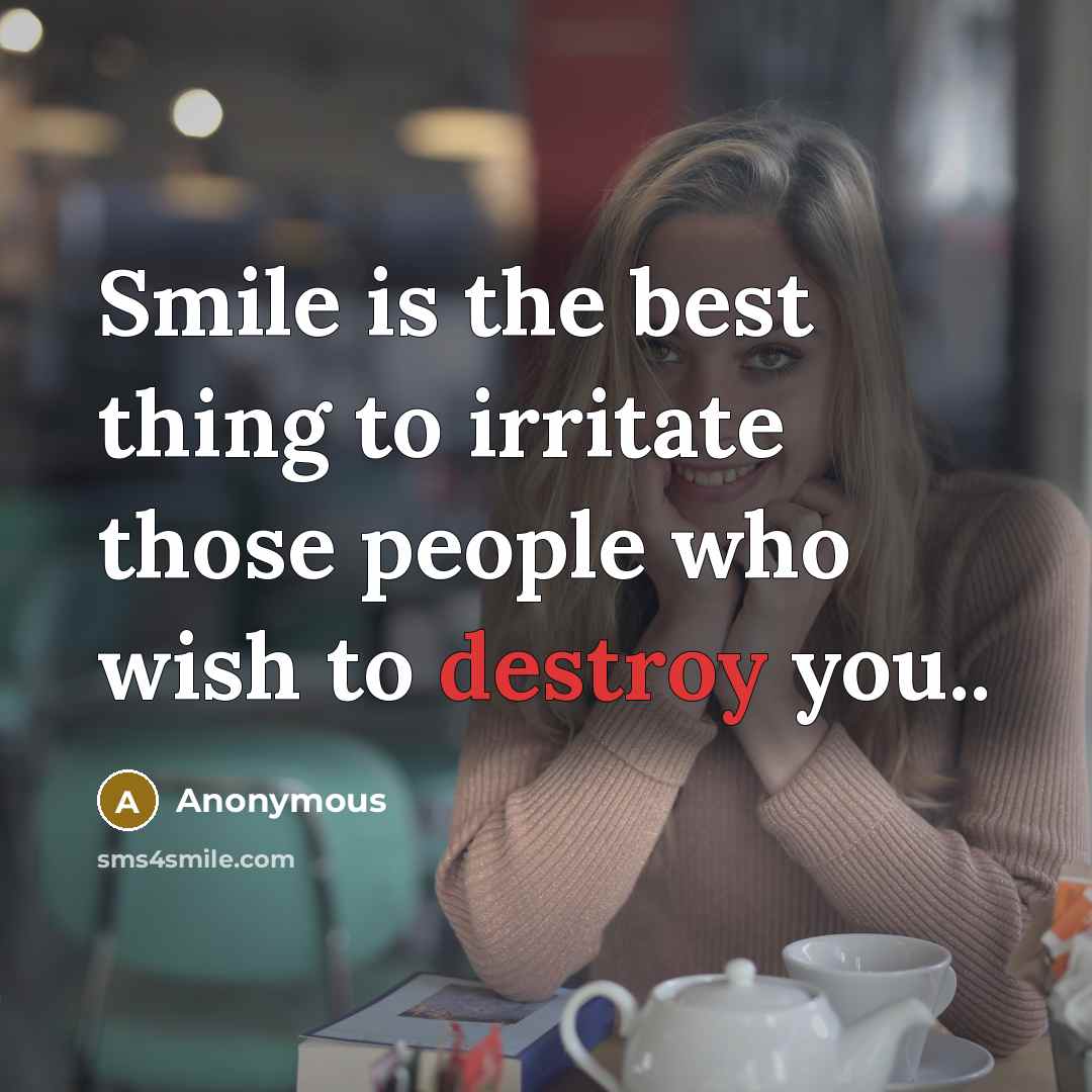 “Smile is the best thing to irritate those people who…” quote by Anonymous