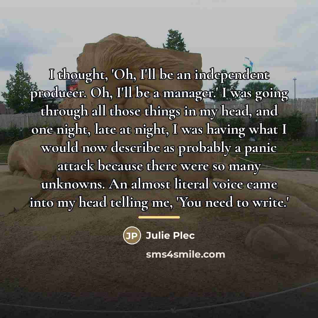 “I thought, 'Oh, I'll be an independent producer. Oh, I'll…” quote by Julie Plec