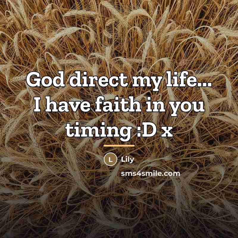 “God direct my life... I have faith in you timing…” quote by Lily