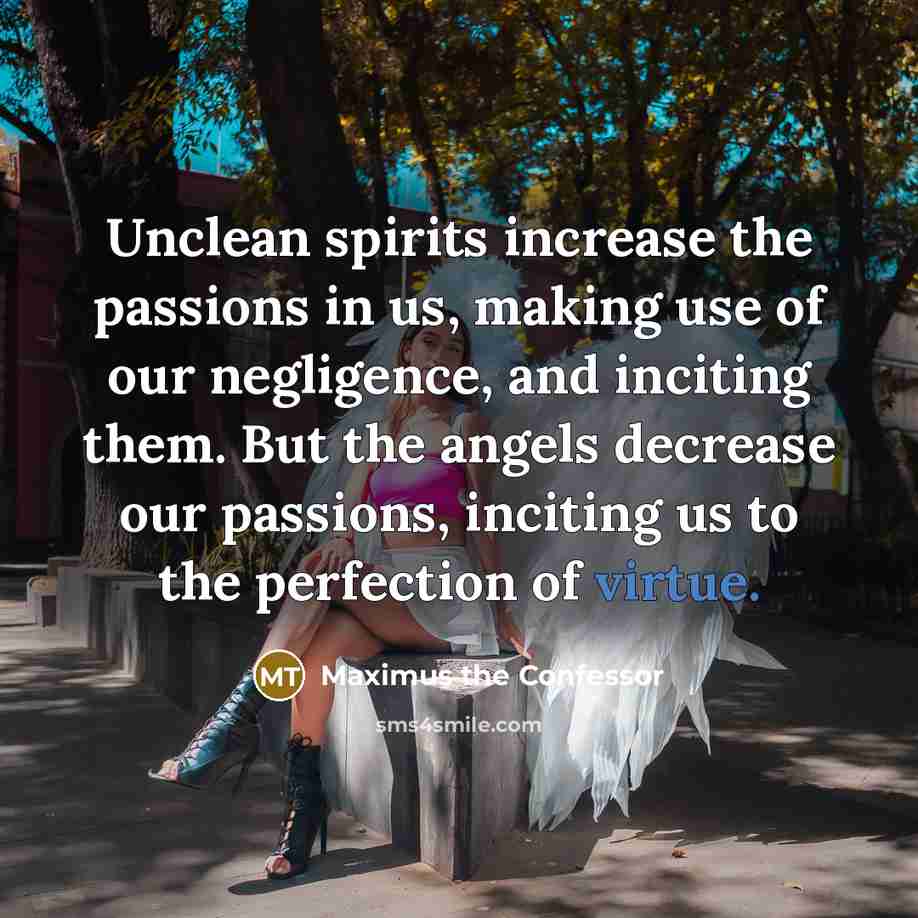 “Unclean spirits increase the passions in us, making use of…” quote by Maximus the Confessor