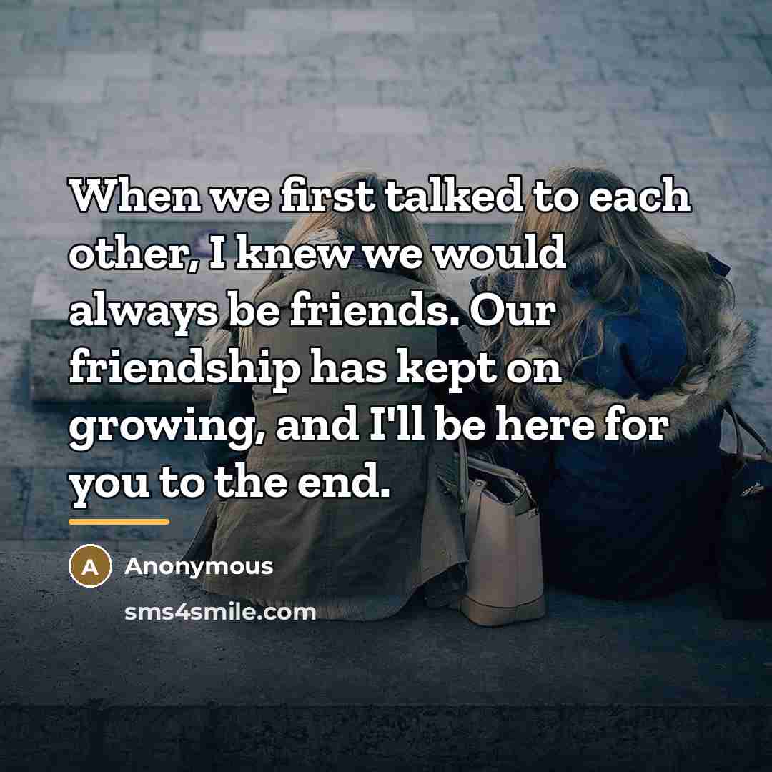 “When we first talked to each other, I knew we…” quote by Anonymous