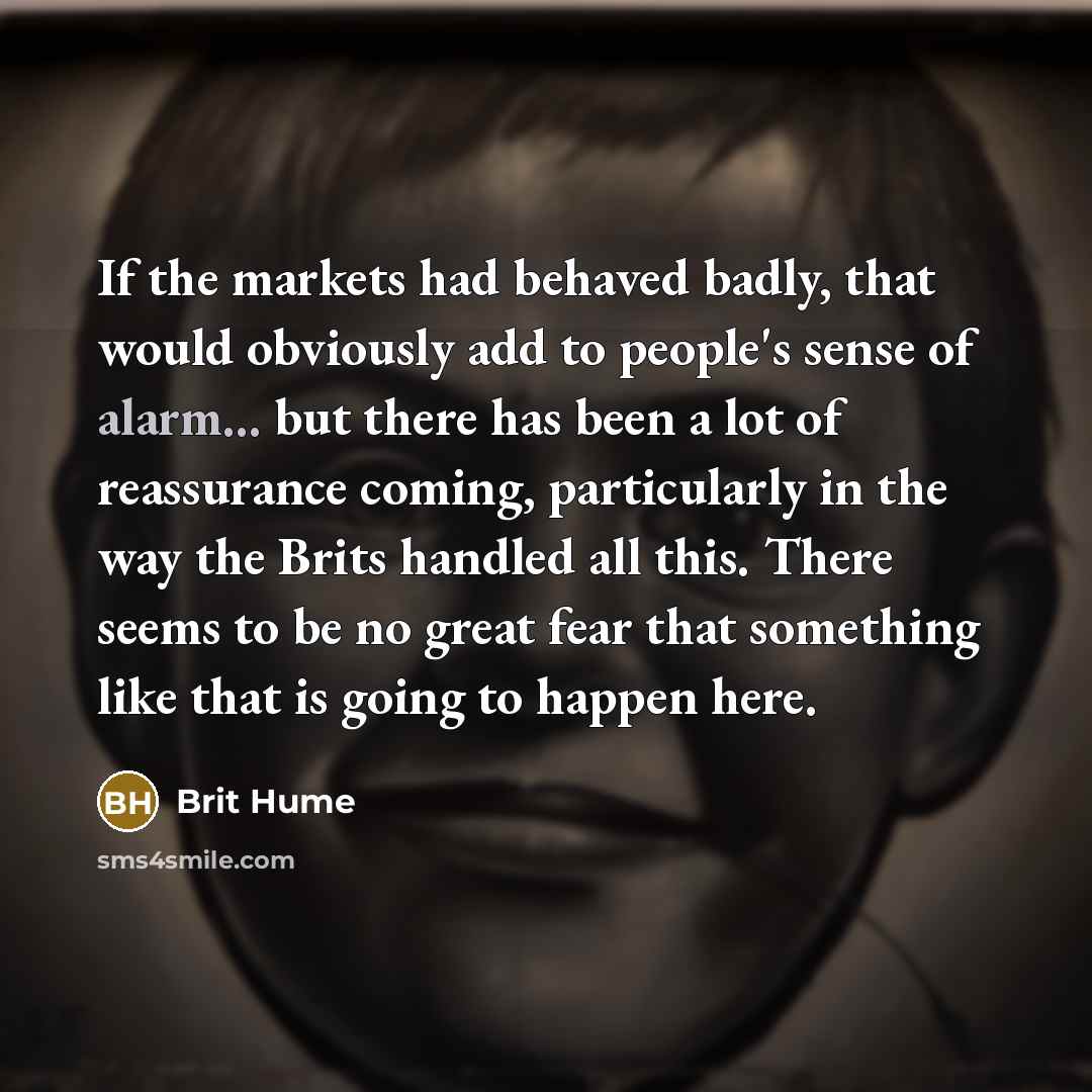 “If the markets had behaved badly, that would obviously add…” quote by Brit Hume