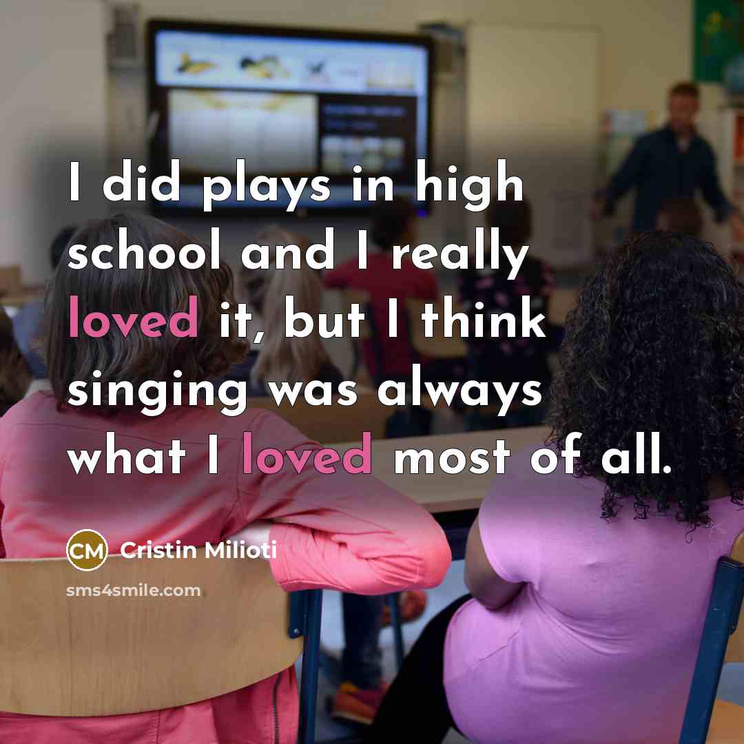 “I did plays in high school and I really loved…” quote by Cristin Milioti