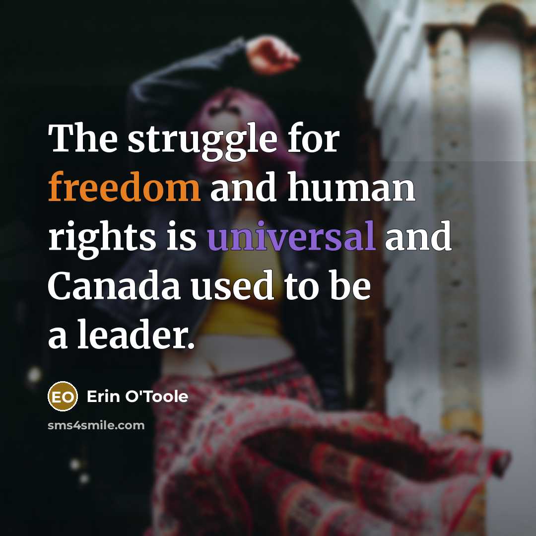 “The struggle for freedom and human rights is universal and…” quote by Erin O'Toole