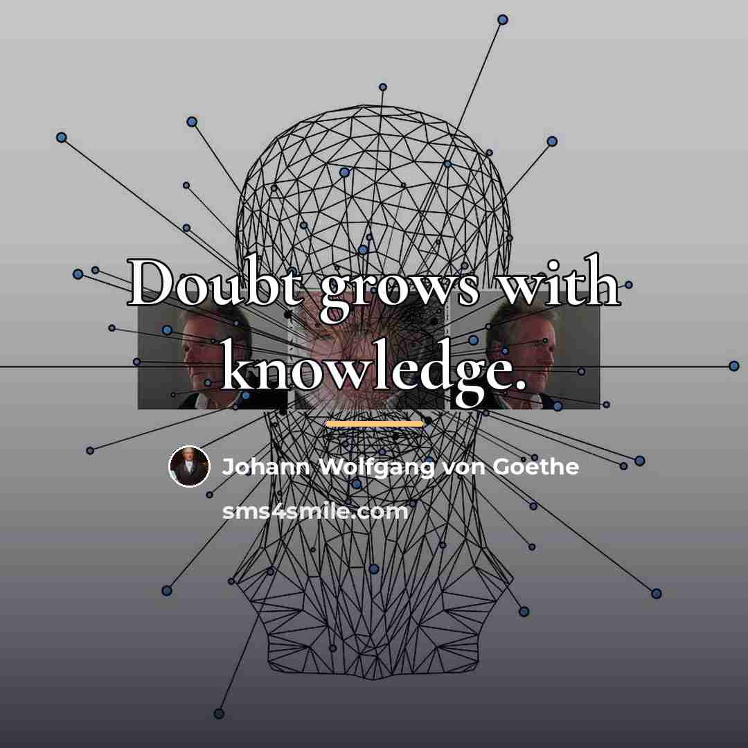 “Doubt grows with knowledge.…” quote by Johann Wolfgang von Goethe