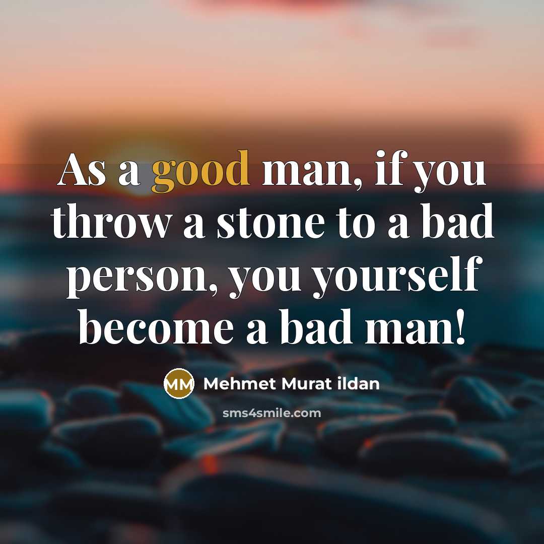 “As a good man, if you throw a stone to…” quote by Mehmet Murat Ildan