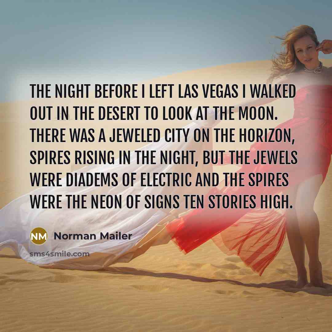 “The night before I left Las Vegas I walked out…” quote by Norman Mailer