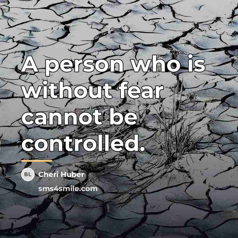 “A person who is without fear cannot be controlled.…” quote by Cheri Huber