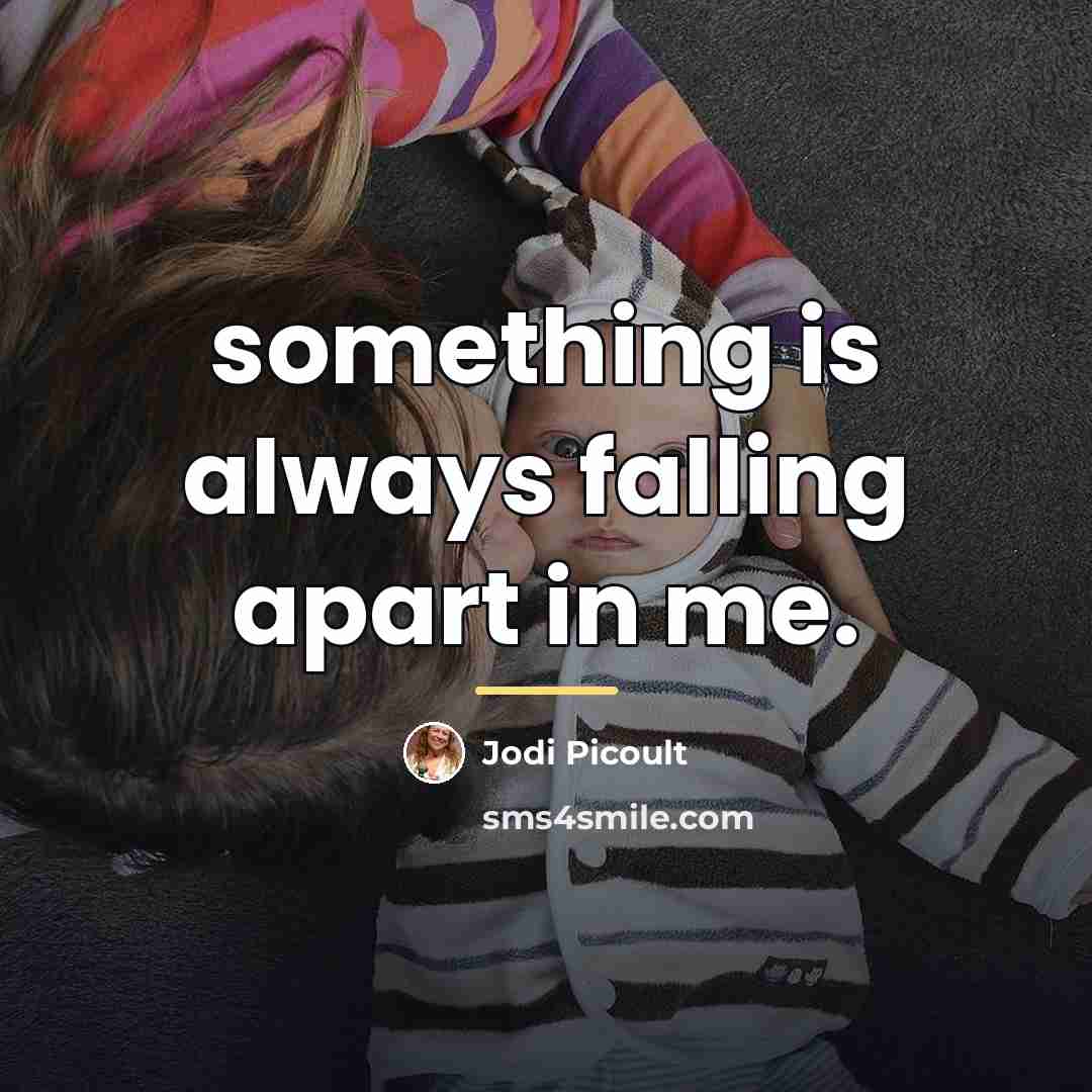 “something is always falling apart in me.…” quote by Jodi Picoult