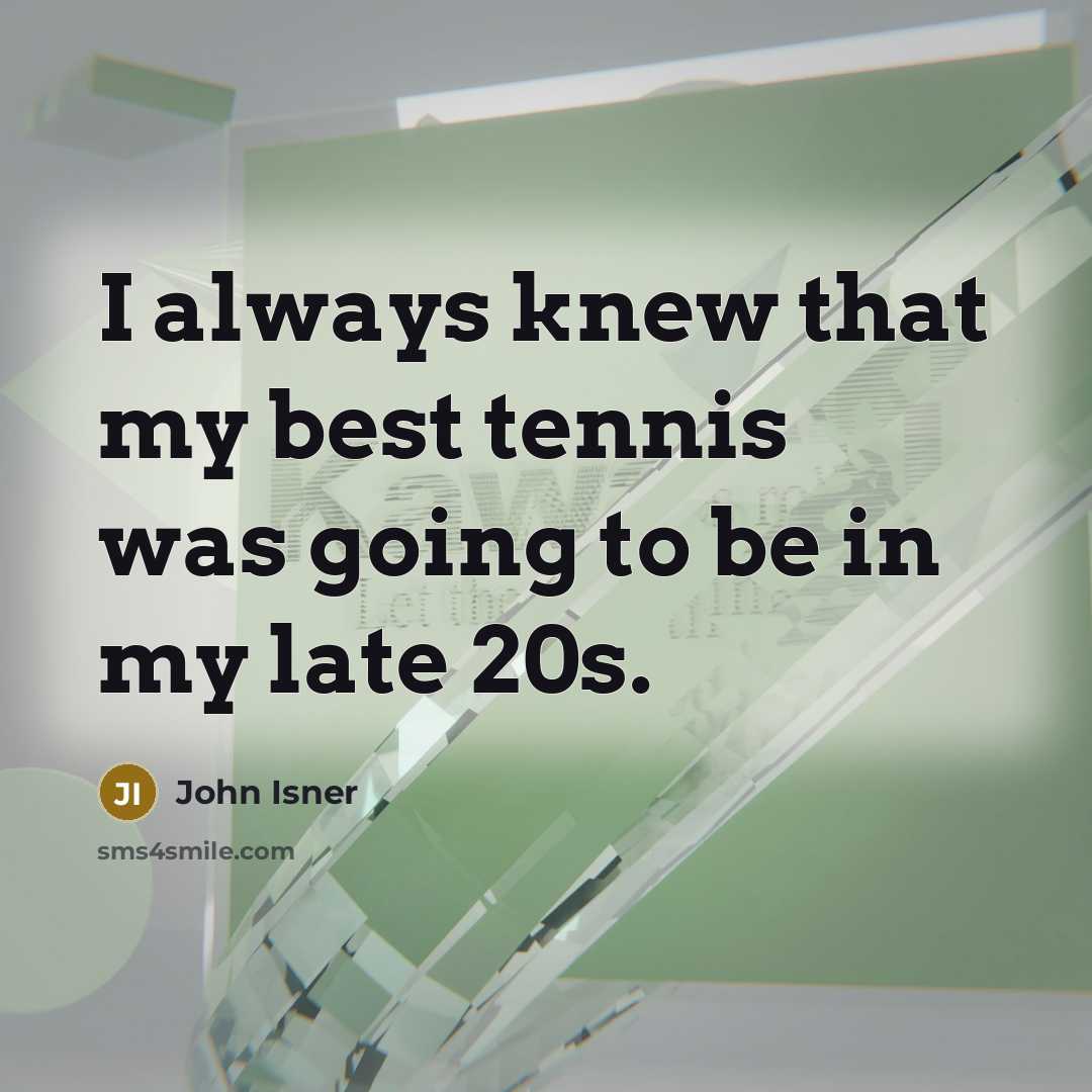 “I always knew that my best tennis was going to…” quote by John Isner