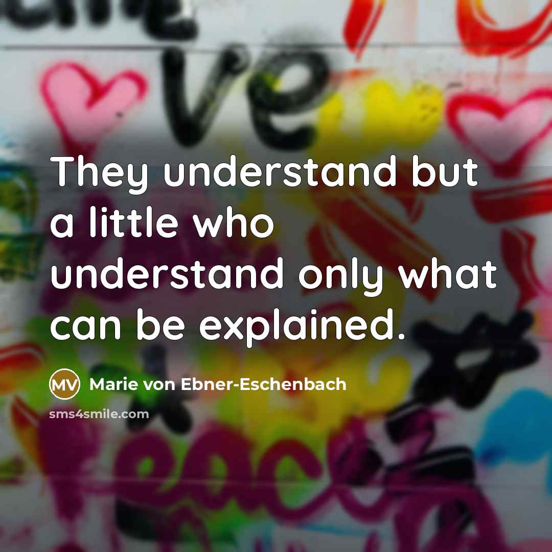 “They understand but a little who understand only what can…” quote by Marie von Ebner-Eschenbach
