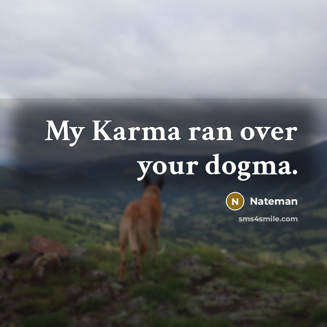 “My Karma ran over your dogma.…” quote by Nateman