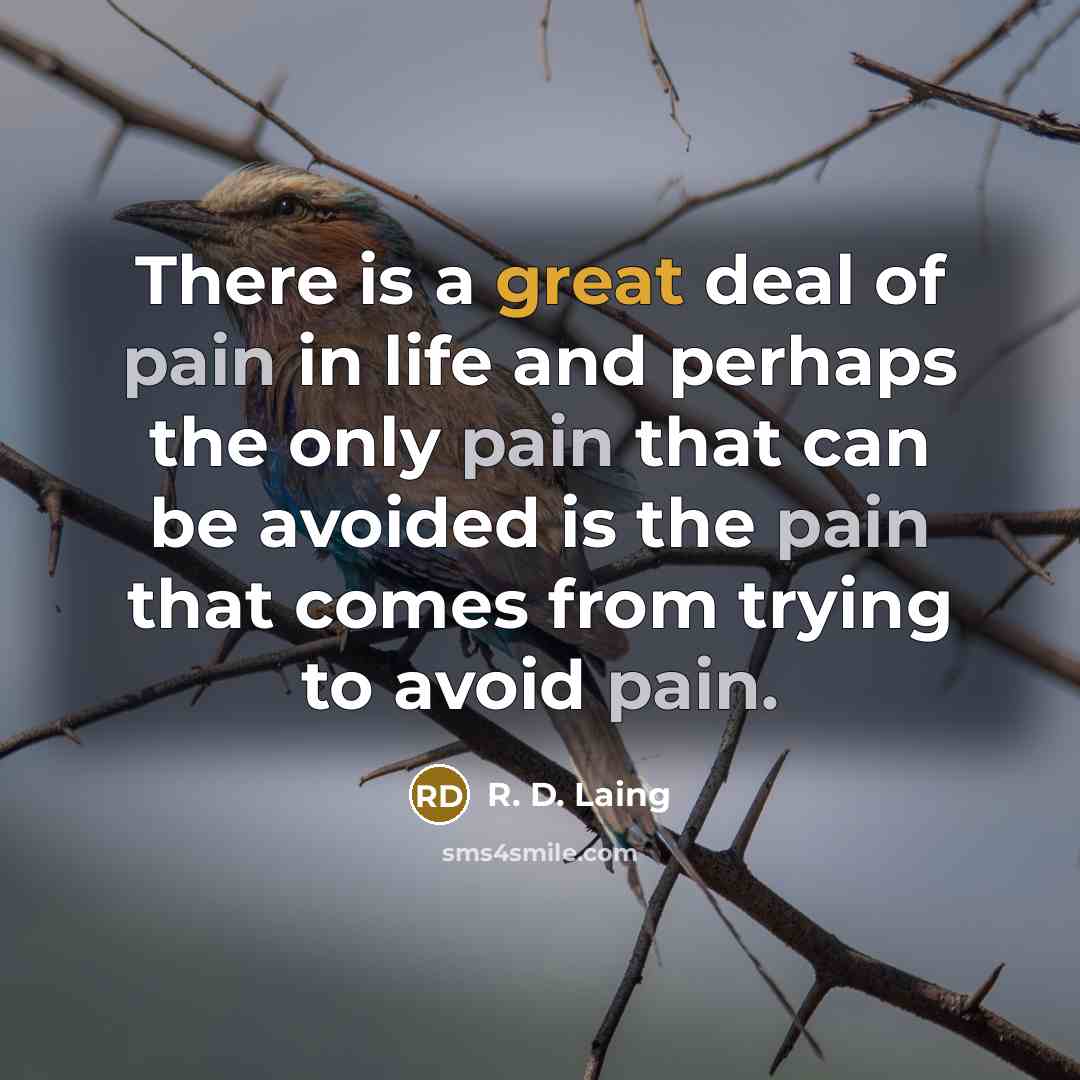 “There is a great deal of pain in life and…” quote by R. D. Laing