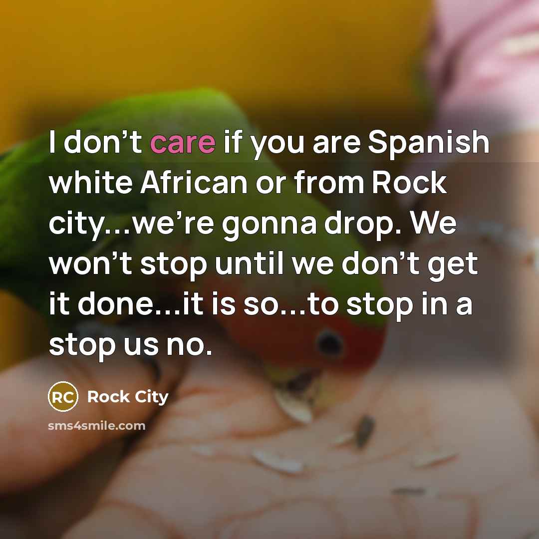 “I don't care if you are Spanish white African or…” quote by Rock City