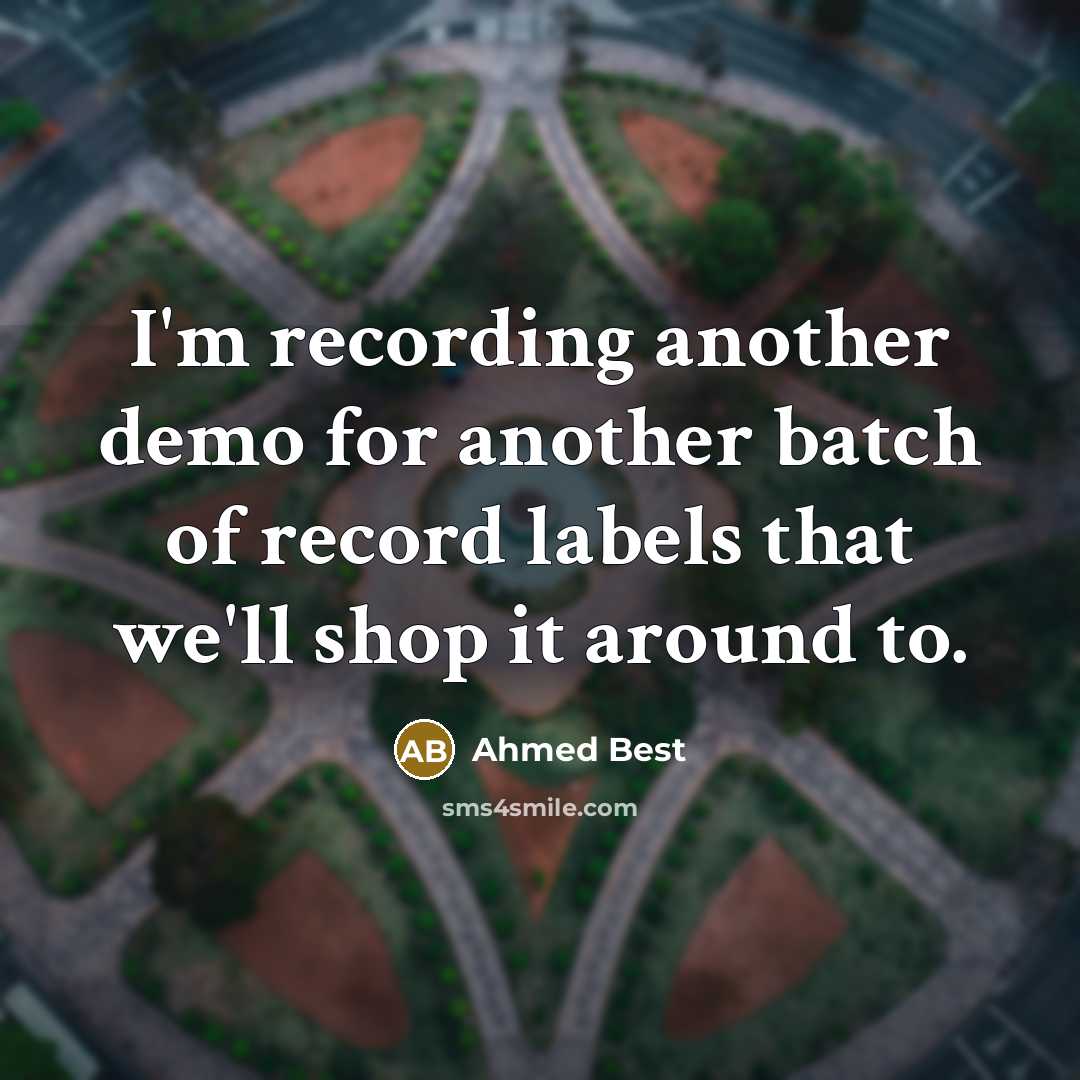 “I'm recording another demo for another batch of record labels…” quote by Ahmed Best