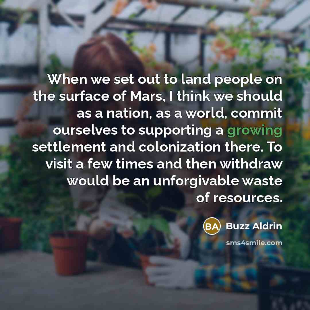 “When we set out to land people on the surface…” quote by Buzz Aldrin