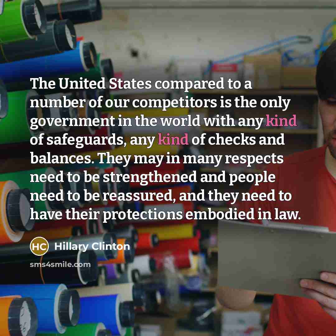 “The United States compared to a number of our competitors…” quote by Hillary Clinton
